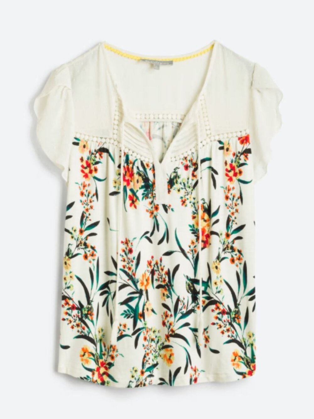 Daniel Rainn Jarra Flutter Sleeve Tassel Knit Top, x-small, like new - Picture 3 of 12